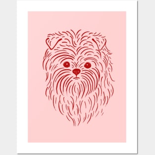 Affenpinscher (Pink and Red) Posters and Art